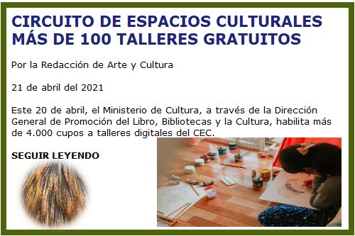 MAS DE 100 TALLERES GRATUITOS